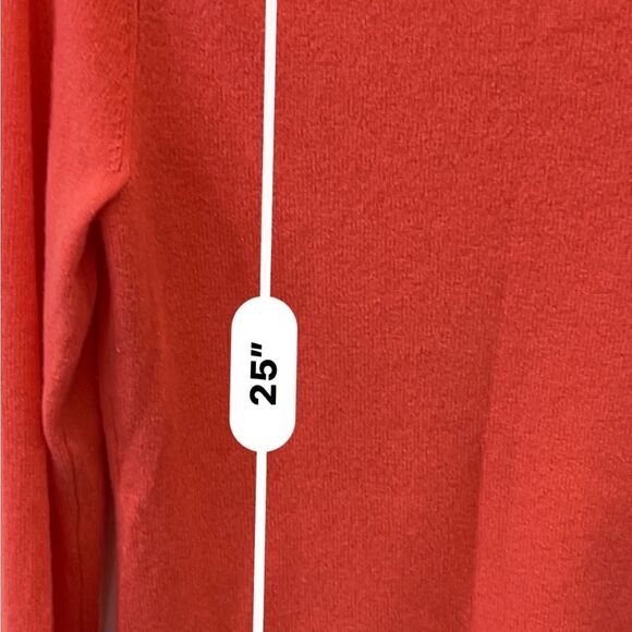 Alex Marie 100% Cashmere, V-neck, melon colored long sleeve SZ S sweater - Picture 4 of 10